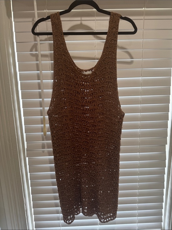 Rhythm. Dresses & Skirts - Rhythm Crochet Mini Tank Dress in Brown